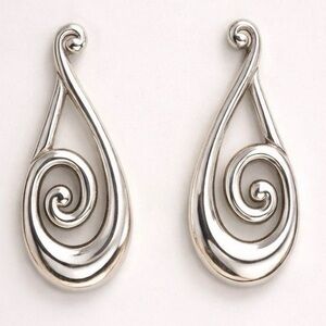 🍭RARE BRIGHTON VINTAGE ‘Rock N Twirl Silver Post Earrings!